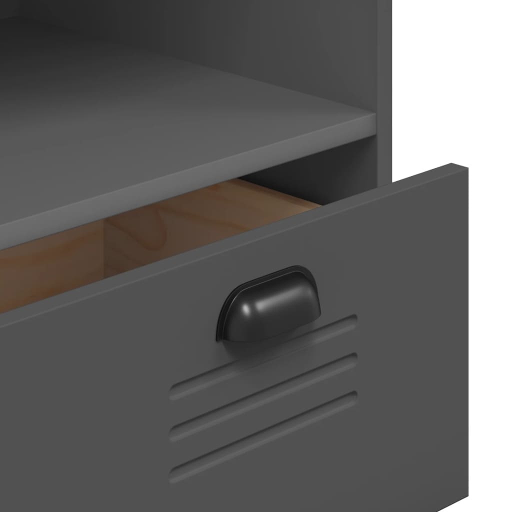 vidaXL Ντουλάπι Ψηλό VIKEN Ανθρακί Γκρι 80x40x200εκ. Μασίφ Ξύλο Πεύκου