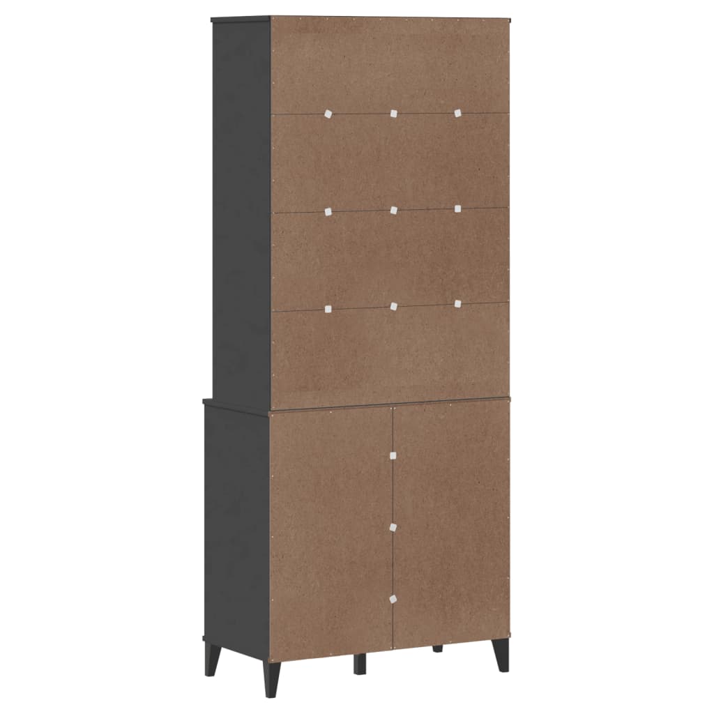 vidaXL Ντουλάπι Ψηλό VIKEN Ανθρακί Γκρι 80x40x190εκ. Μασίφ Ξύλο Πεύκου