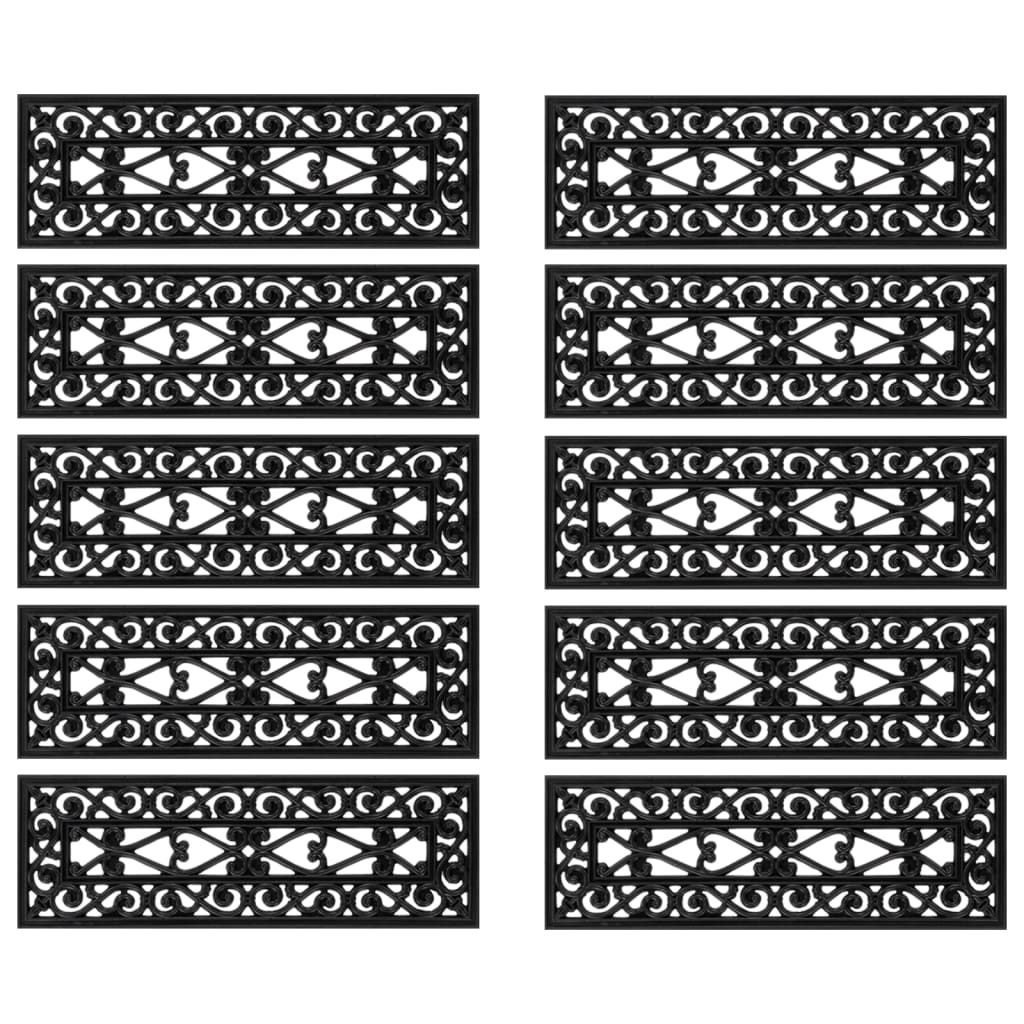 vidaXL Πατάκια Σκάλας 10 τεμ. 25 x 75 εκ. από Καουτσούκ