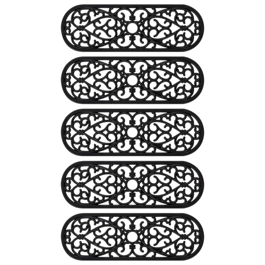 vidaXL Πατάκια Σκάλας 5 τεμ. 25 x 75 εκ. από Καουτσούκ