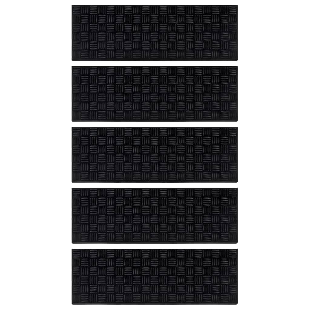 vidaXL Πατάκια Σκάλας 5 τεμ. 25 x 75 εκ. από Καουτσούκ