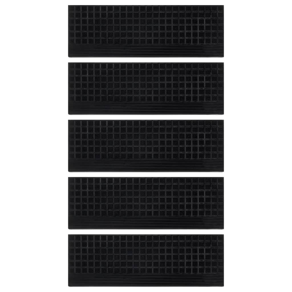 vidaXL Πατάκια Σκάλας 5 τεμ. 25 x 75 εκ. από Καουτσούκ