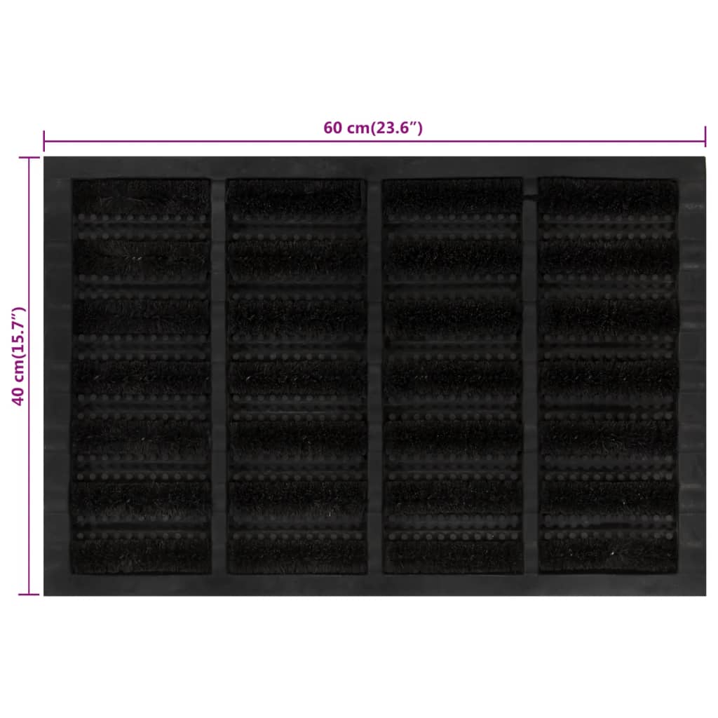 vidaXL Πατάκι Εισόδου Ορθογώνιο 40 x 60 εκ. Καουτσούκ και Κοκοφοίνικας