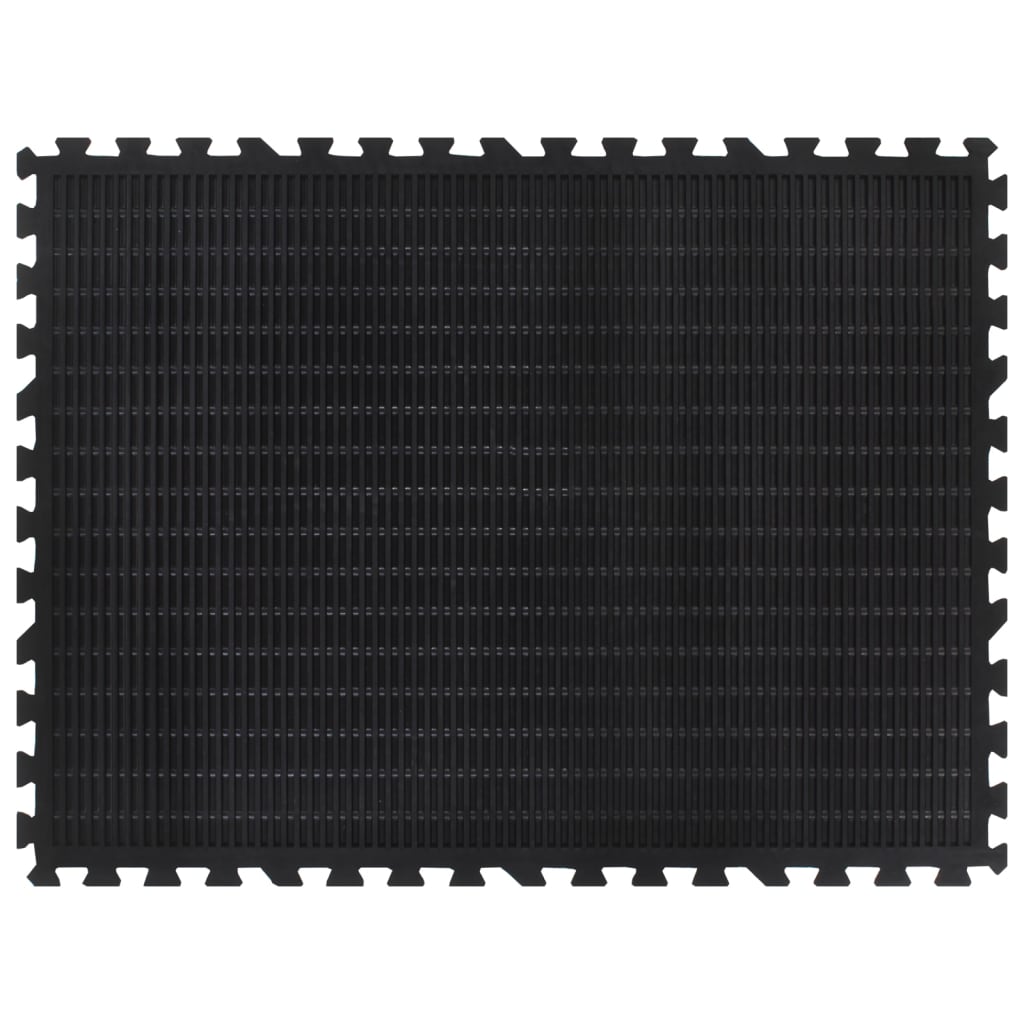 vidaXL Δάπεδο Προστασίας Παζλ Μαύρο 12 χιλ. 90 x 120 εκ. Καουτσουκ