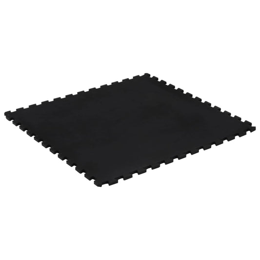 vidaXL Δάπεδο Προστασίας Παζλ Μαύρο 12 χιλ. 100x100 εκ. Καουτσουκ