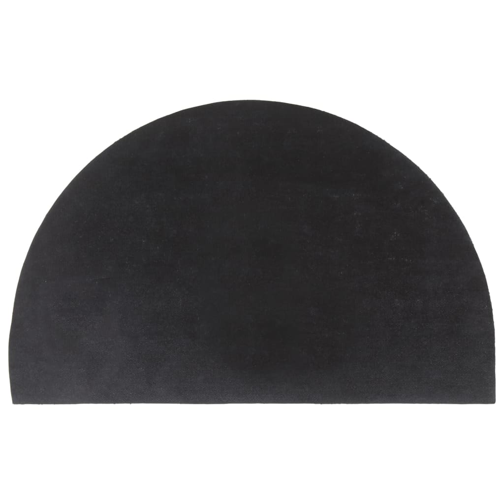 vidaXL Πατάκι Εισόδου Ημικυκλικό Γκρι 50x80εκ Θυσανωτός Κοκοφοίνικας