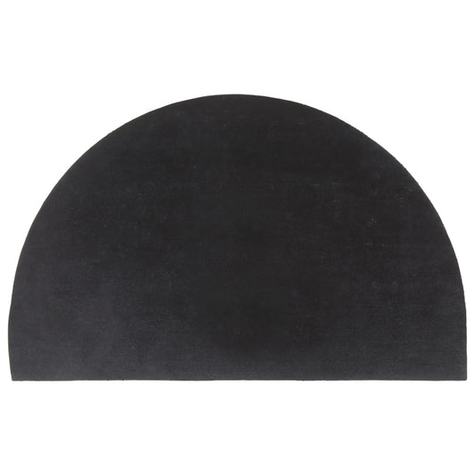 vidaXL Πατάκι Εισόδου Ημικυκλικό Γκρι 50x80εκ Θυσανωτός Κοκοφοίνικας