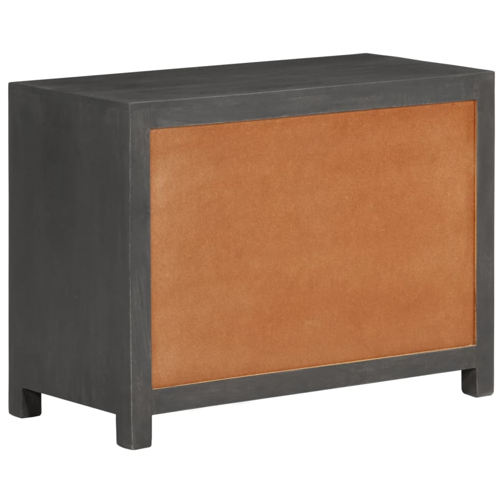 vidaXL Ντουλάπι με Συρτάρι Γκρι/Λευκό 75x35x55 εκ. Μασίφ Ξύλο Μάνγκο