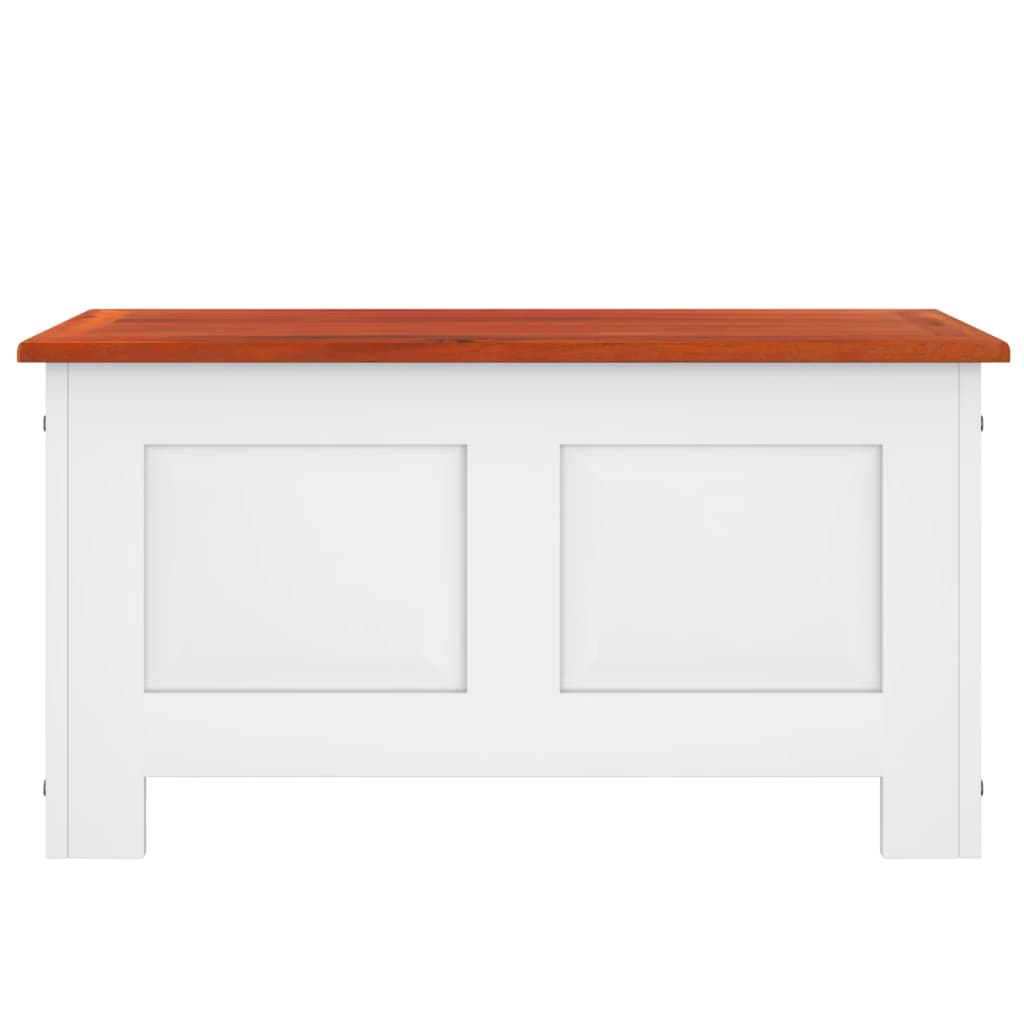 vidaXL Μπαούλο Αποθήκευσης με Καπάκι Καφέ/Λευκό Μασίφ Ξύλο Ακακίας