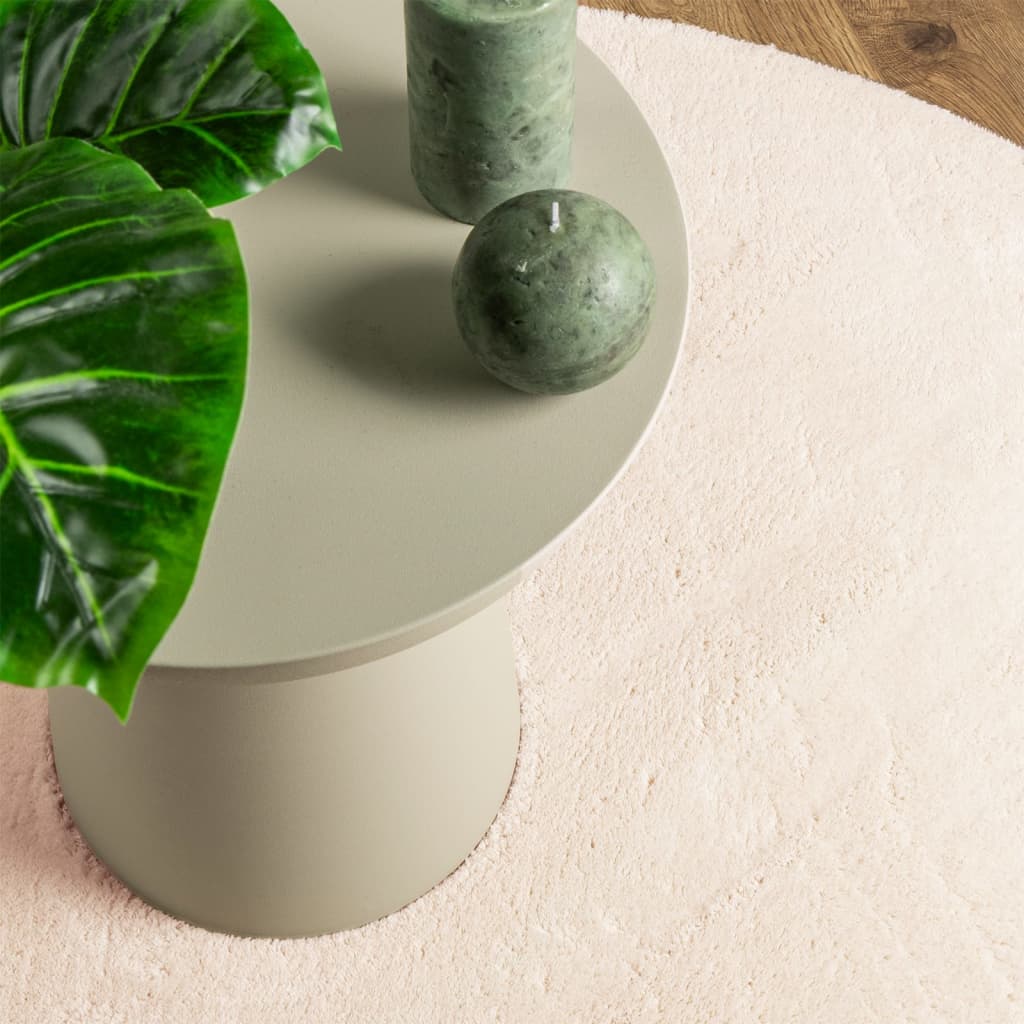 vidaXL Χαλί HUARTE με Κοντό Πέλος Μαλακό/ Πλενόμενο Μπεζ Ø 160 εκ.