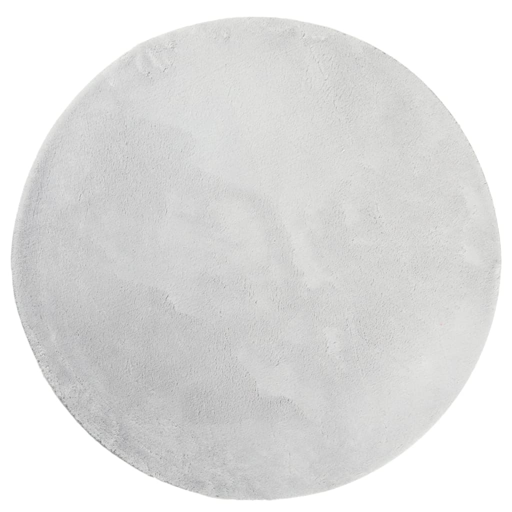 vidaXL Χαλί HUARTE με Κοντό Πέλος Μαλακό/ Πλενόμενο Γκρι Ø 120 εκ.