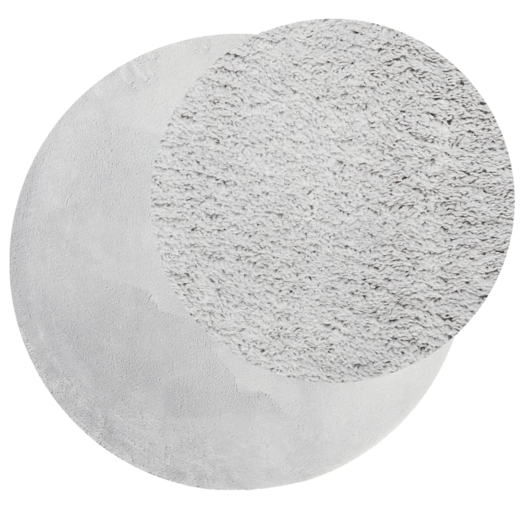 vidaXL Χαλί HUARTE με Κοντό Πέλος Μαλακό/ Πλενόμενο Γκρι Ø 120 εκ.