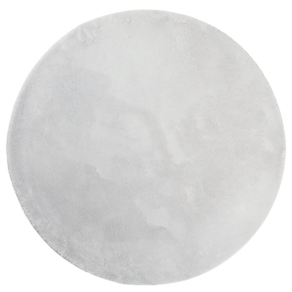vidaXL Χαλί HUARTE με Κοντό Πέλος Μαλακό/ Πλενόμενο Γκρι Ø 160 εκ.