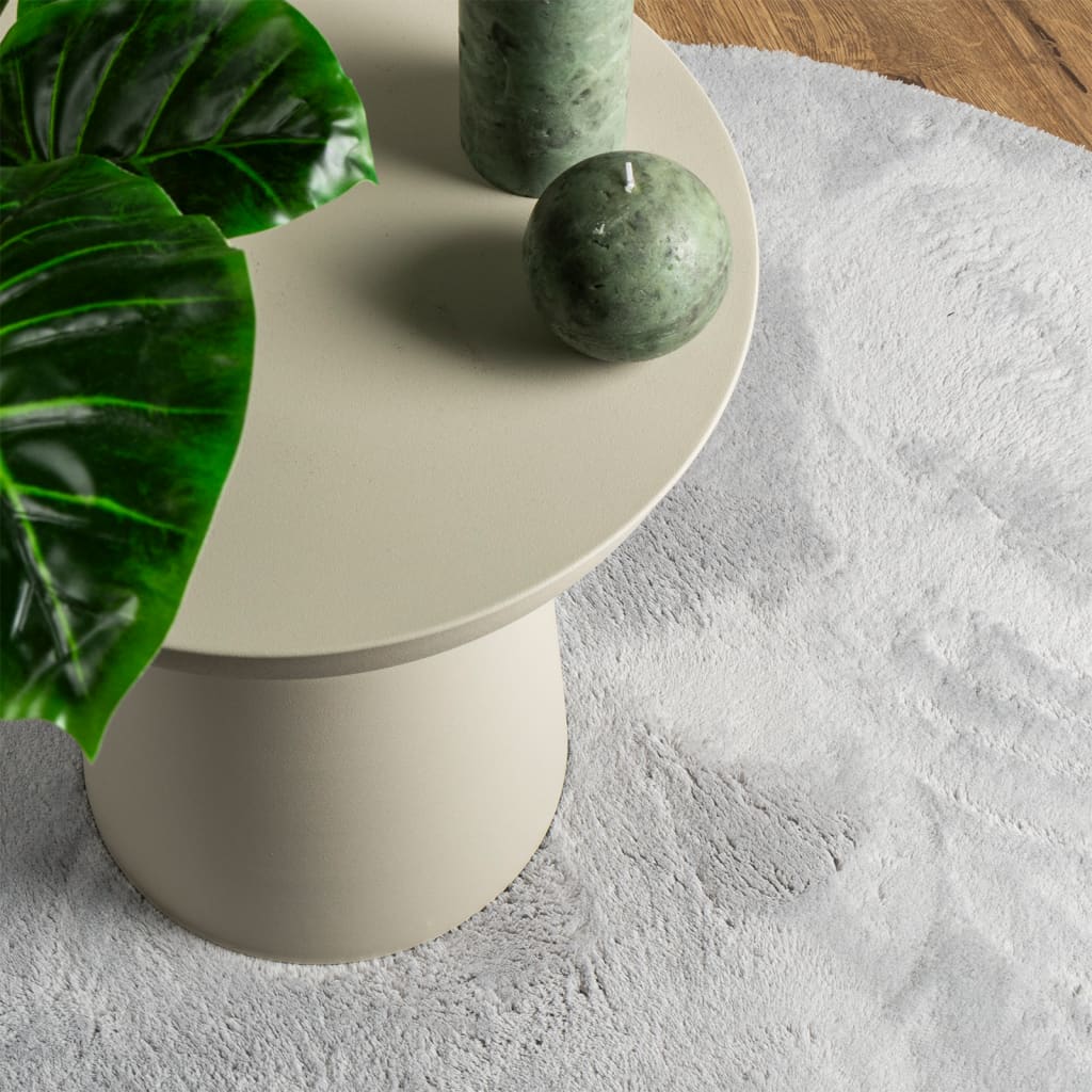 vidaXL Χαλί HUARTE με Κοντό Πέλος Μαλακό/ Πλενόμενο Γκρι Ø 160 εκ.