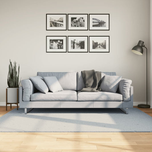 vidaXL Χαλί HUARTE με Κοντό Πέλος Μαλακό/ Πλενόμενο Μπλε 140x200 εκ.