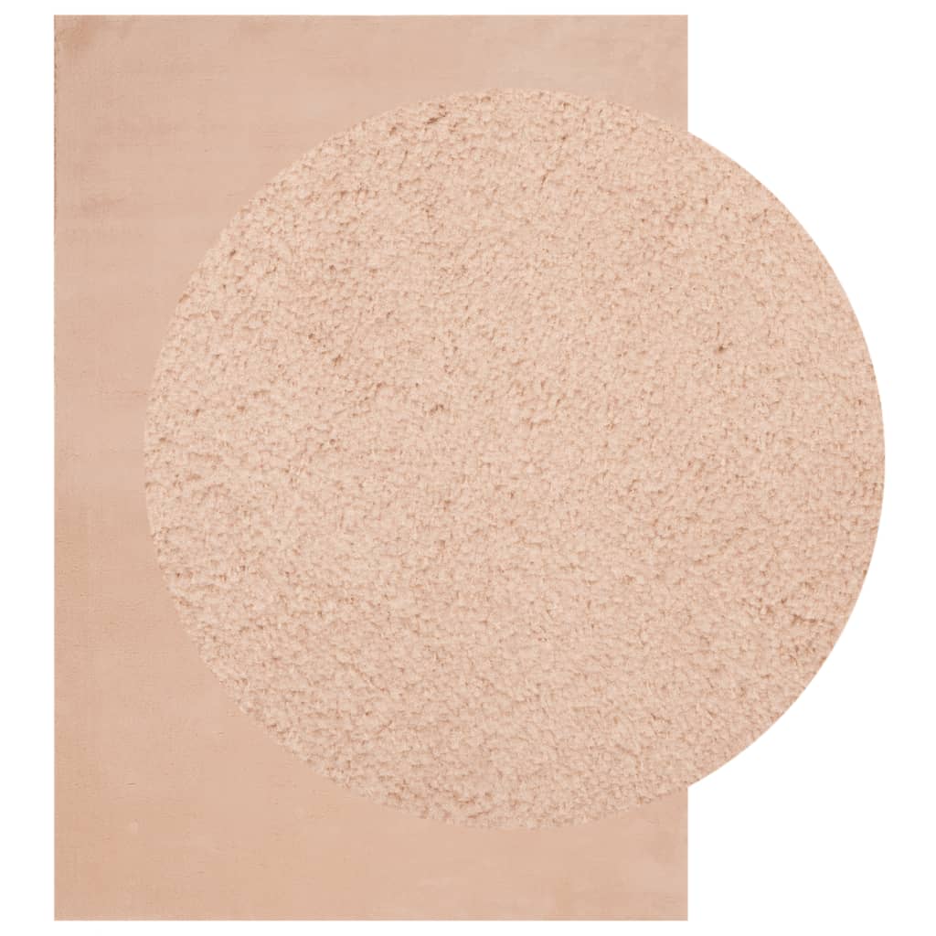 vidaXL Χαλί HUARTE με Κοντό Πέλος Μαλακό/ Πλενόμενο Ροδαλό 140x200 εκ.