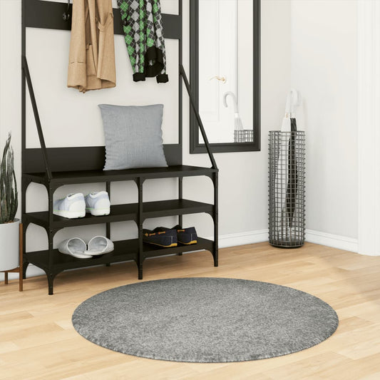 vidaXL Χαλί Shaggy PAMPLONA με Ψηλό Πέλος Μοντέρνο Πράσινο Ø 100 εκ.