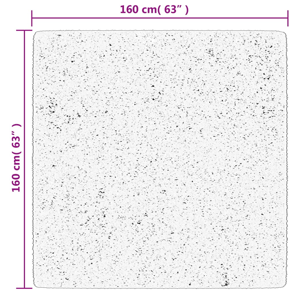 vidaXL Χαλί Shaggy PAMPLONA Ψηλό Πέλος Μοντέρνο Μαύρο/Κρεμ 160x160 εκ.