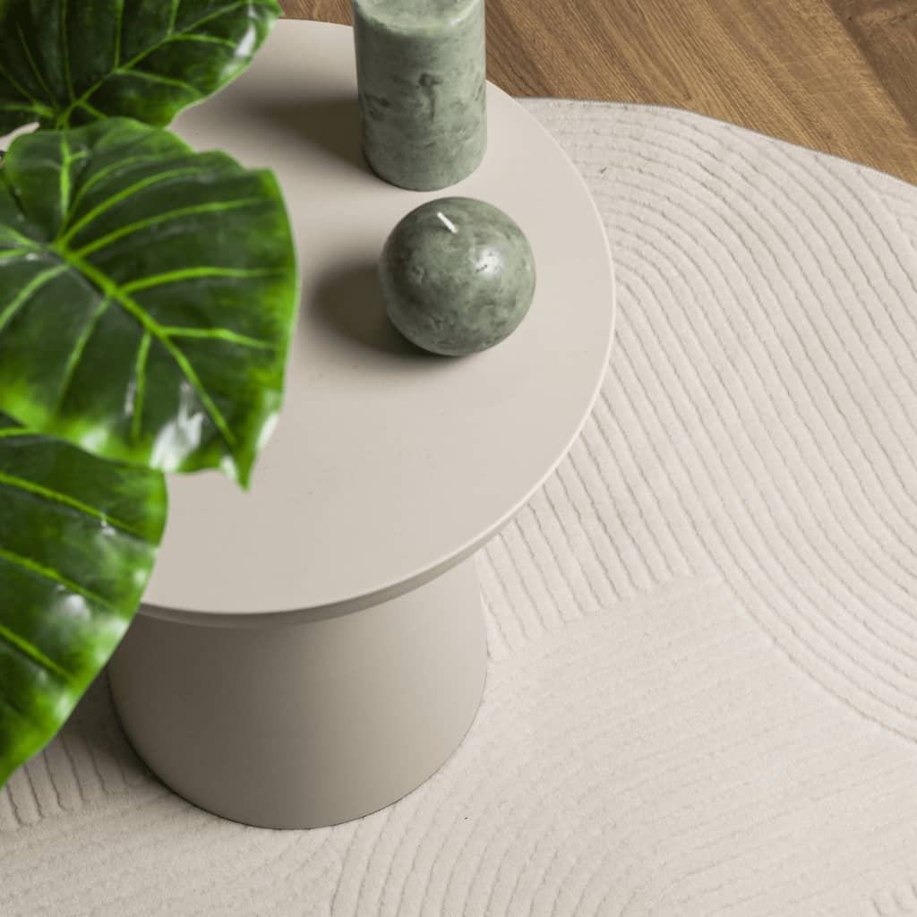 vidaXL Χαλί IZA με Κοντό Πέλος Σκανδιναβική Εμφάνιση Κρεμ Ø 200 εκ.