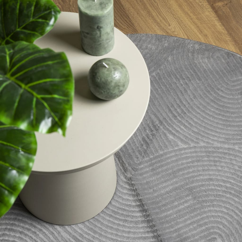 vidaXL Χαλί IZA με Κοντό Πέλος Σκανδιναβική Εμφάνιση Γκρι Ø 120 εκ.