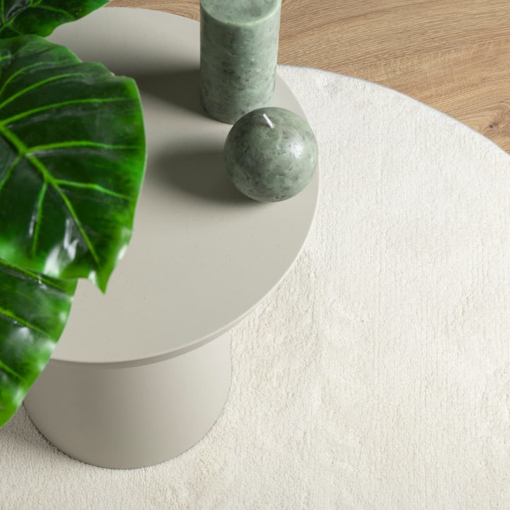 vidaXL Χαλί OVIEDO με Κοντό Πέλος Κρεμ Ø 120 εκ.