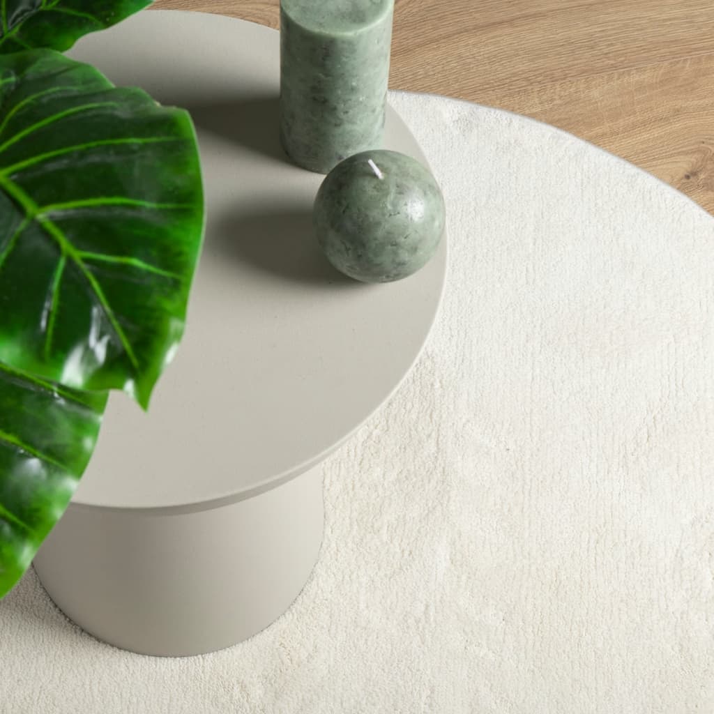 vidaXL Χαλί OVIEDO με Κοντό Πέλος Κρεμ Ø 160 εκ.