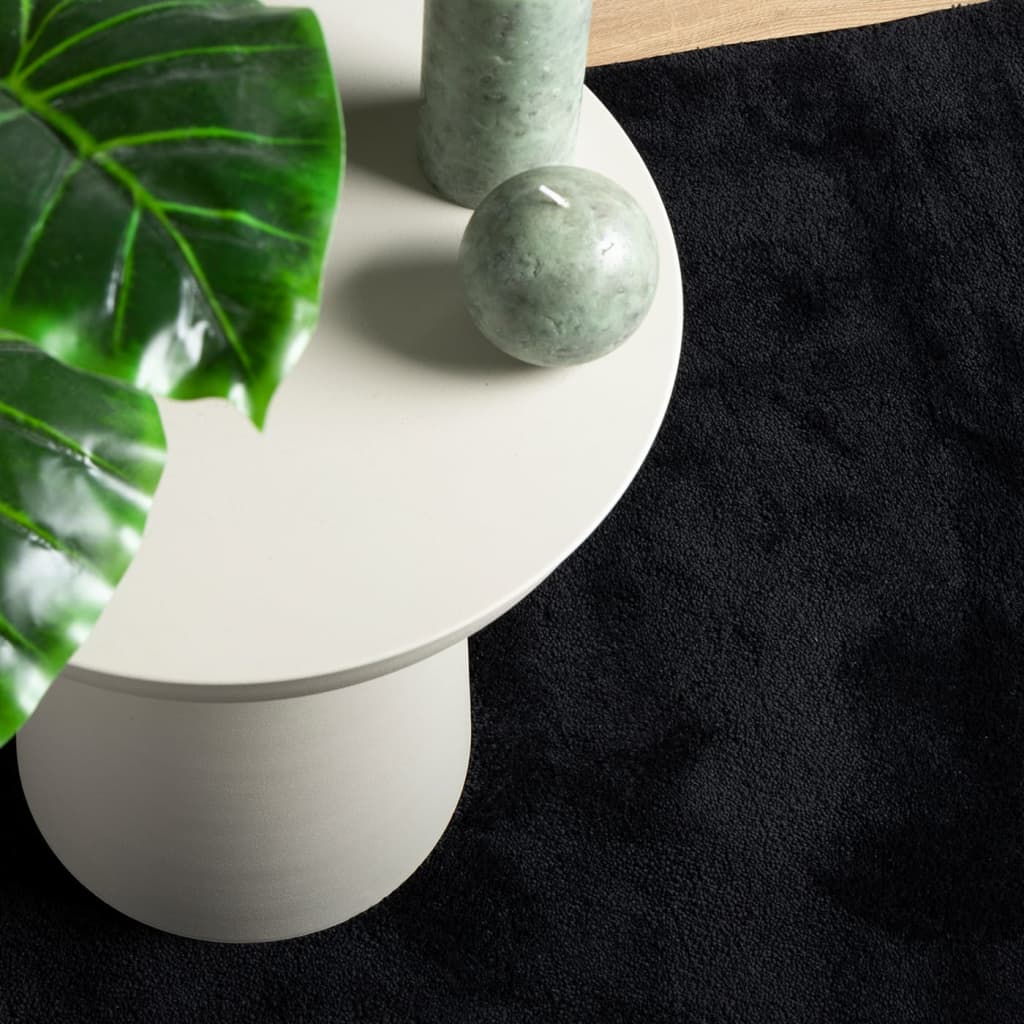 vidaXL Χαλί OVIEDO με Κοντό Πέλος Μαύρο 120 x 120 εκ.