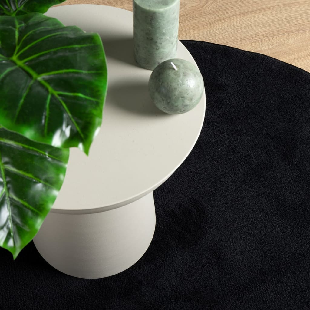 vidaXL Χαλί OVIEDO με Κοντό Πέλος Μαύρο Ø 200 εκ.