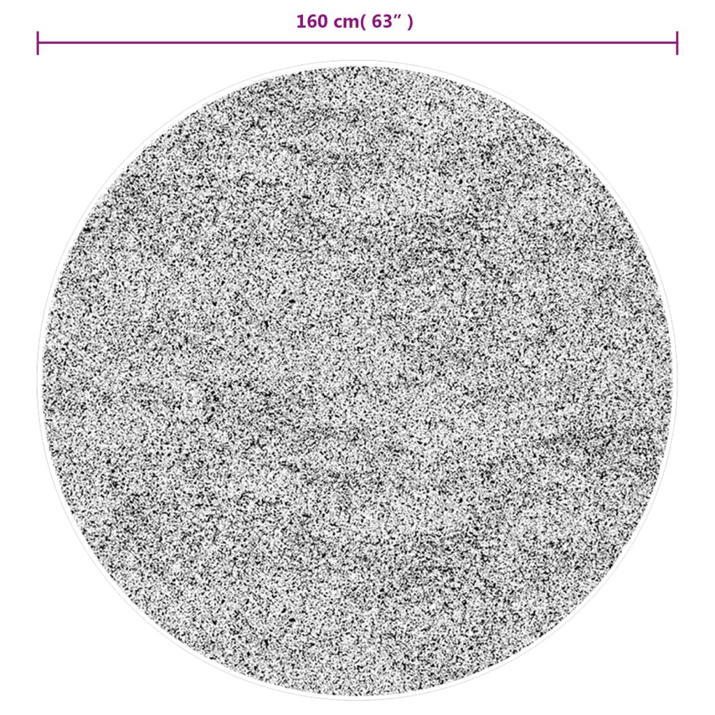 vidaXL Χαλί ISTAN με Ψηλό Πέλος Γυαλιστερή Εμφάνιση Γκρι Ø 160 εκ.