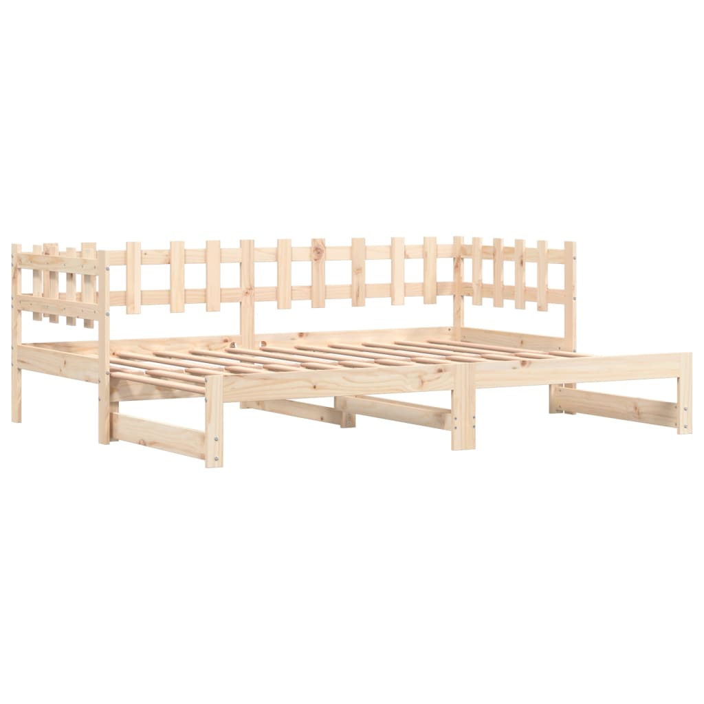 vidaXL Καναπές Κρεβάτι Συρόμενος 2x(80x200) εκ. από Μασίφ Ξύλο Πεύκου