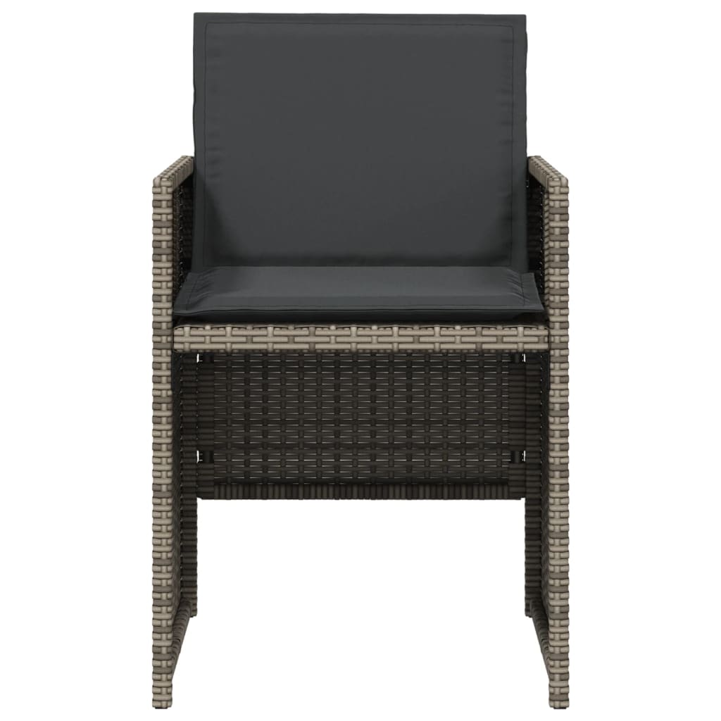 vidaXL Καρέκλες Κήπου 4 τεμ. Γκρι από Συνθετικό Ρατάν με Μαξιλάρια