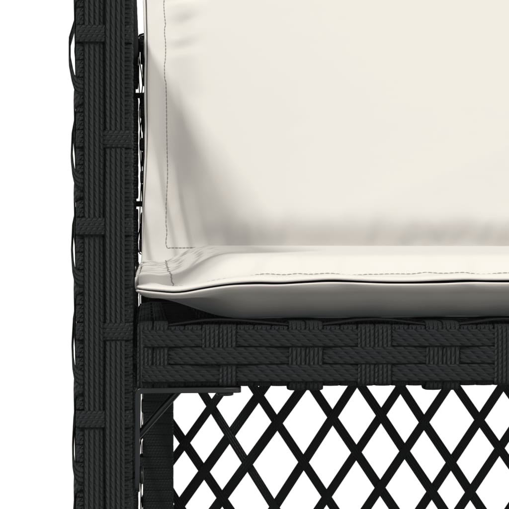vidaXL Καρέκλες Κήπου 4 τεμ. Μαύρες από Συνθετικό Ρατάν με Μαξιλάρια