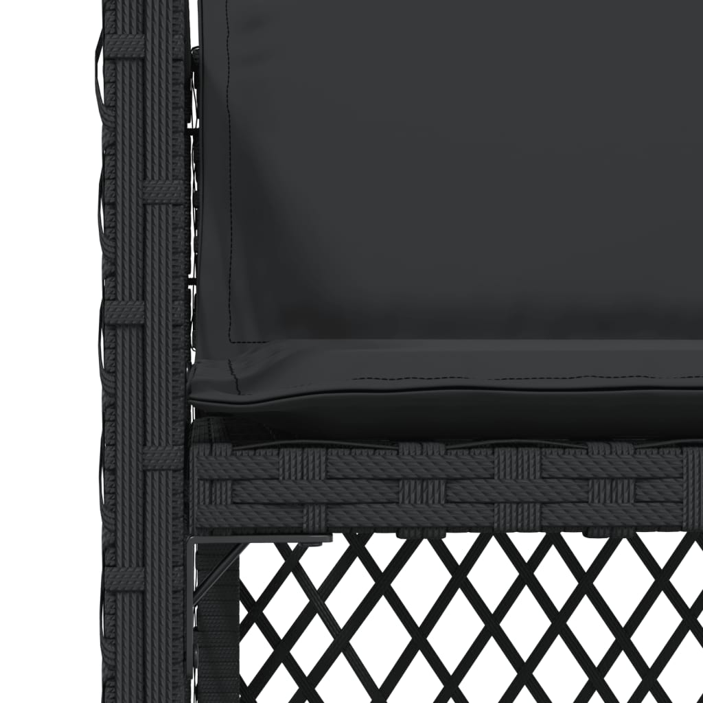 vidaXL Καρέκλες Κήπου 4 τεμ. Μαύρες από Συνθετικό Ρατάν με Μαξιλάρια