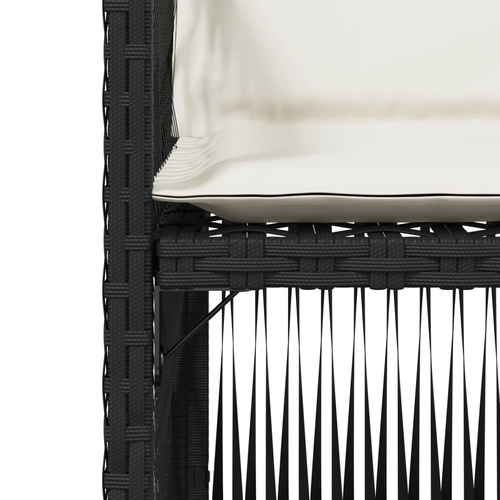 vidaXL Καρέκλες Κήπου 4 τεμ. Μαύρες από Συνθετικό Ρατάν με Μαξιλάρια