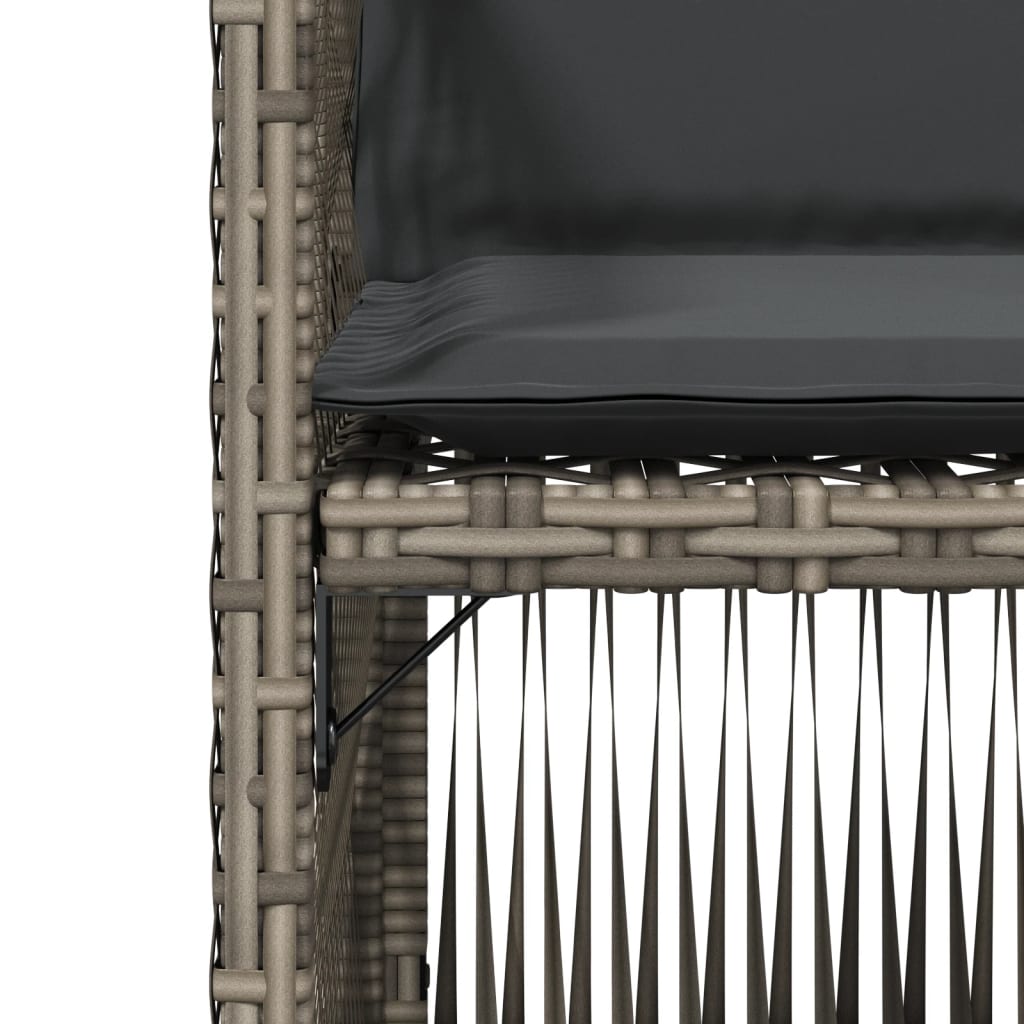 vidaXL Καρέκλες Κήπου 4 τεμ. Γκρι από Συνθετικό Ρατάν με Μαξιλάρια