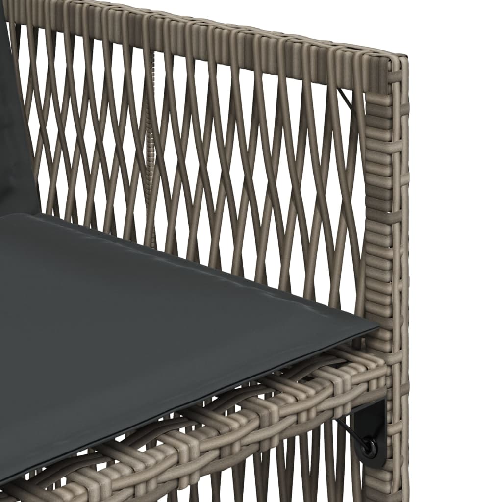 vidaXL Καρέκλες Κήπου 4 τεμ. Γκρι από Συνθετικό Ρατάν με Μαξιλάρια