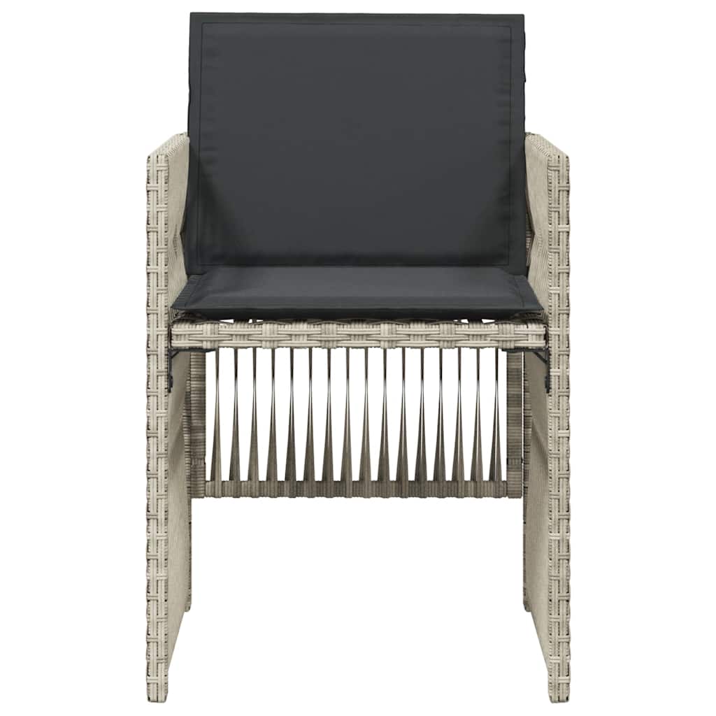 vidaXL Καρέκλες Κήπου 4 τεμ. Αν. Γκρι από Συνθετικό Ρατάν με Μαξιλάρια