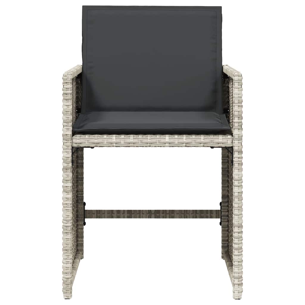 vidaXL Καρέκλες Κήπου 4 τεμ. Αν. Γκρι από Συνθετικό Ρατάν με Μαξιλάρια