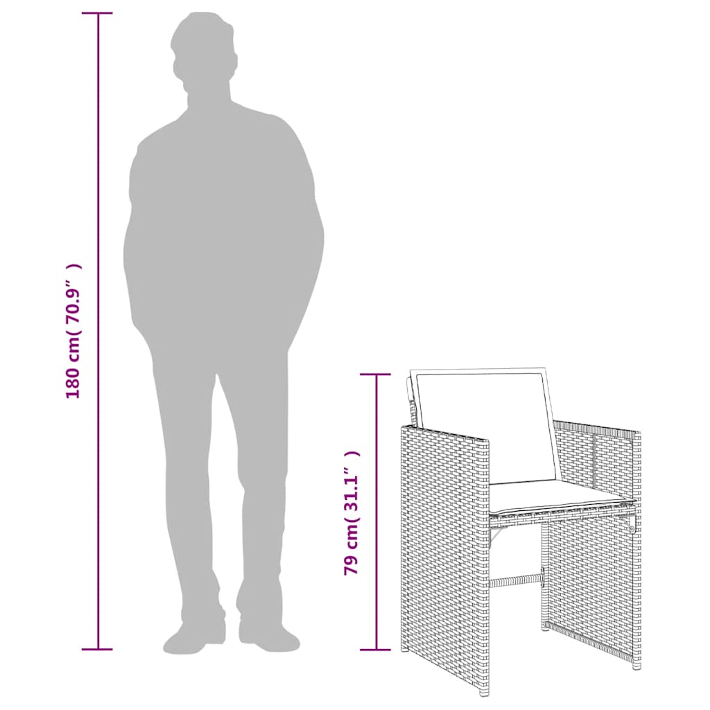vidaXL Καρέκλες Κήπου 4 τεμ. Μικτό Μπεζ Συνθετικό Ρατάν με Μαξιλάρια