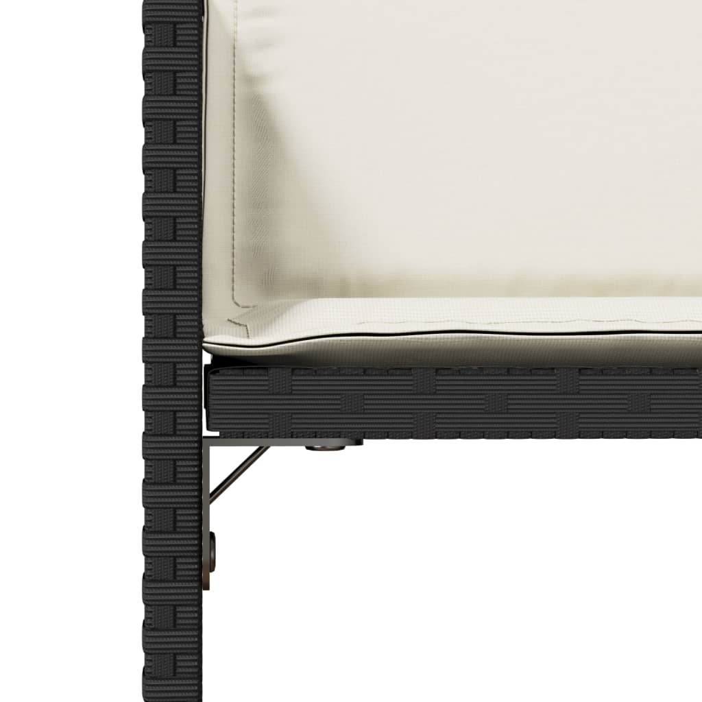 vidaXL Καρέκλες Κήπου 4 τεμ. Μαύρες από Συνθετικό Ρατάν με Μαξιλάρια