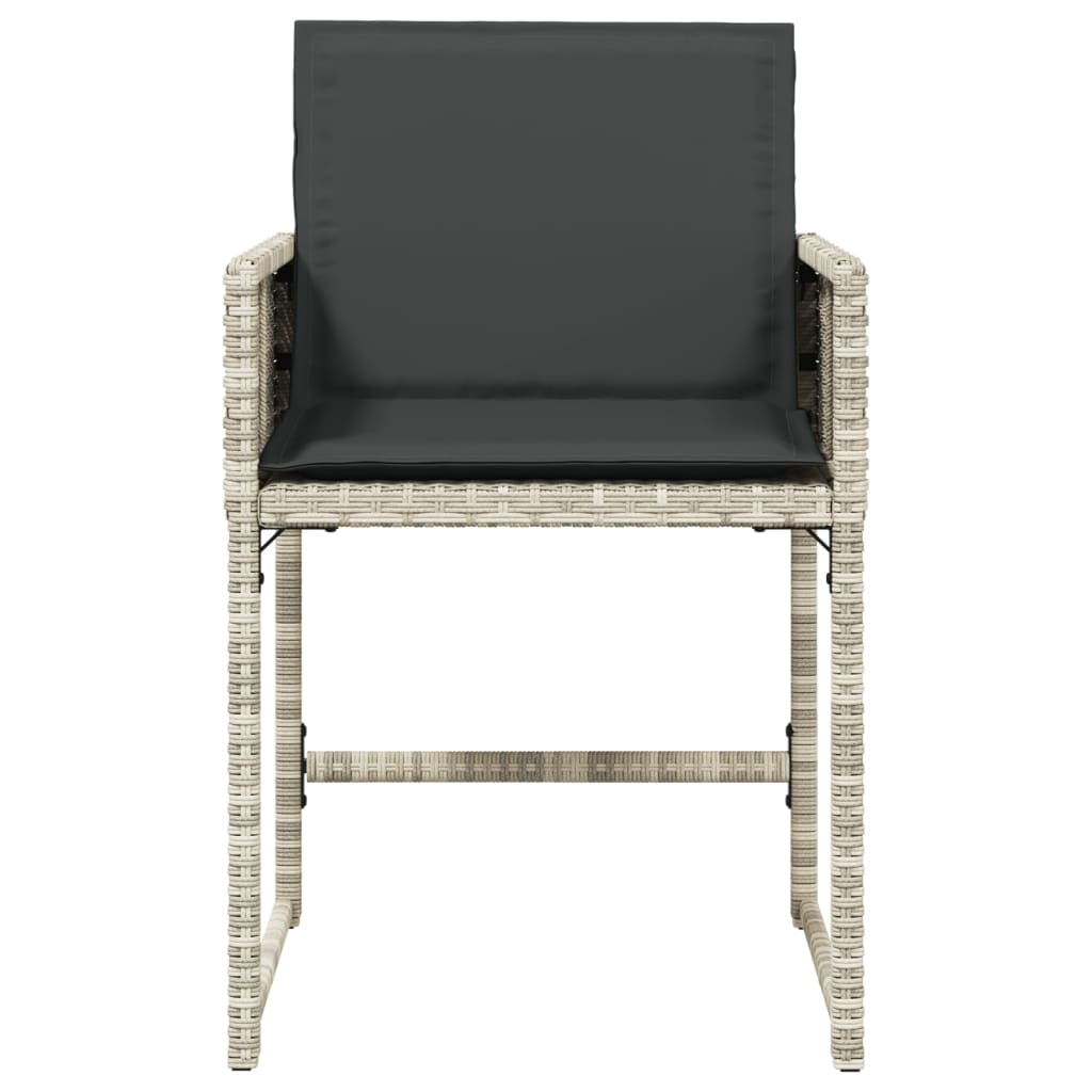 vidaXL Καρέκλες Κήπου 4 τεμ. Αν. Γκρι από Συνθετικό Ρατάν με Μαξιλάρια