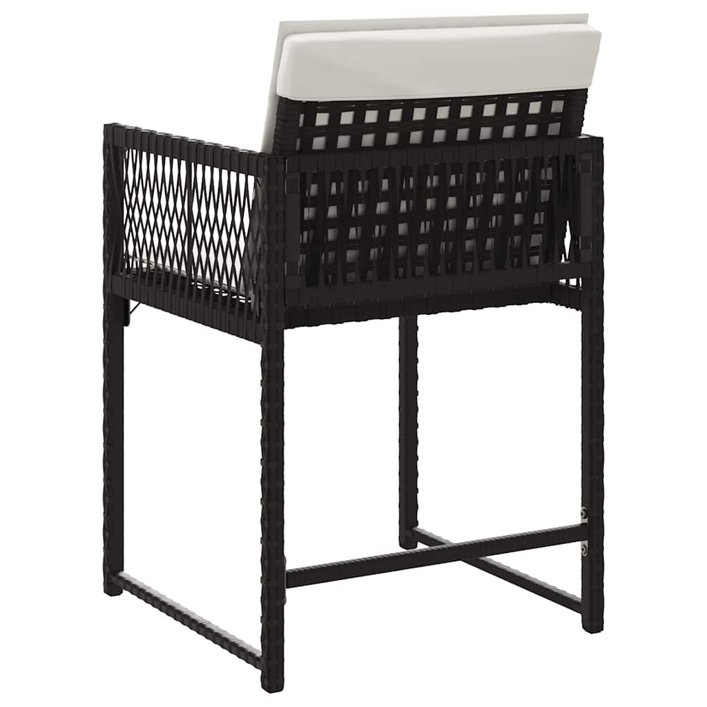 vidaXL Καρέκλες Κήπου 4 τεμ. Μαύρες από Συνθετικό Ρατάν με Μαξιλάρια