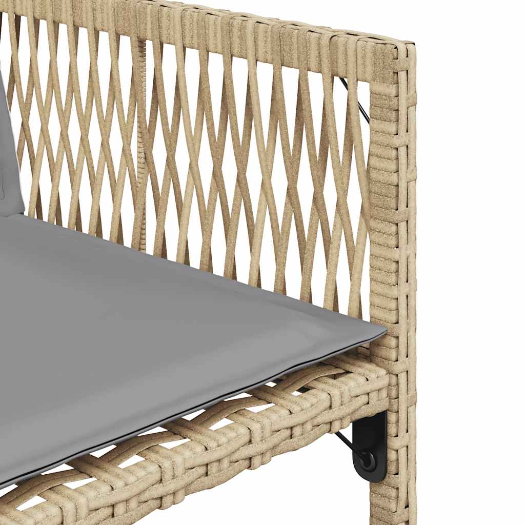 vidaXL Καρέκλες Κήπου 4 τεμ. Μικτό Μπεζ Συνθετικό Ρατάν με Μαξιλάρια