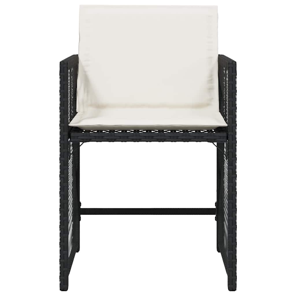 vidaXL Καρέκλες Κήπου 4 τεμ. Μαύρες από Συνθετικό Ρατάν με Μαξιλάρια