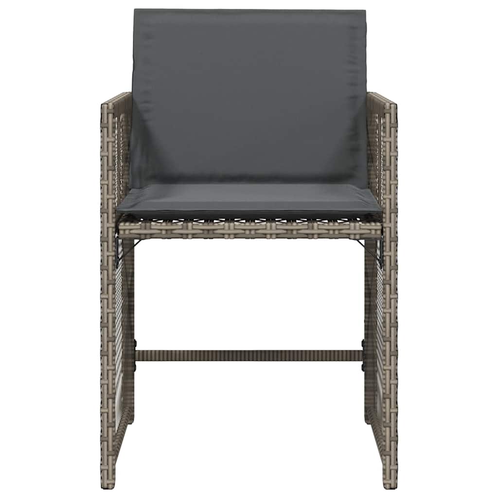vidaXL Καρέκλες Κήπου 4 τεμ. Γκρι από Συνθετικό Ρατάν με Μαξιλάρια