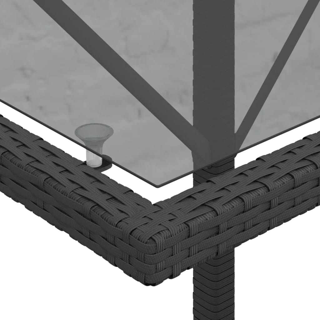 vidaXL Σετ Επίπλων Bistro 3 τεμ. Μαύρο Συνθετ. Ρατάν με Μαξιλάρια