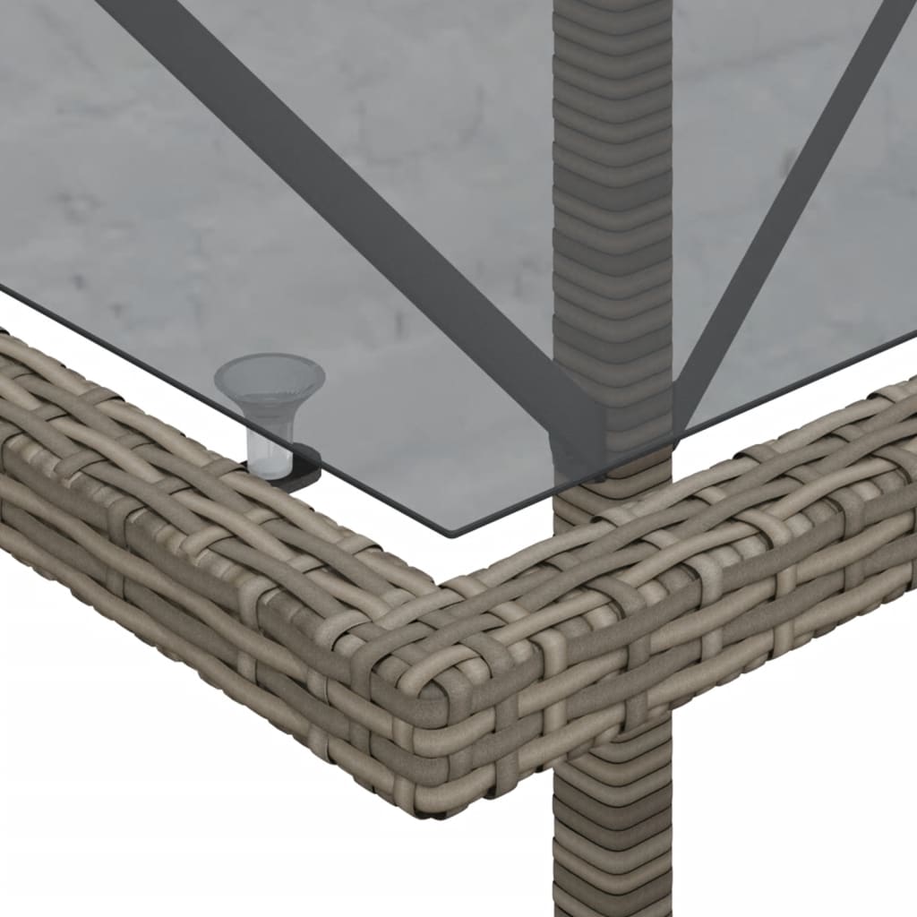 vidaXL Σετ Επίπλων Bistro 3 τεμ Γκρι Συνθετικό Ρατάν με Μαξιλάρια