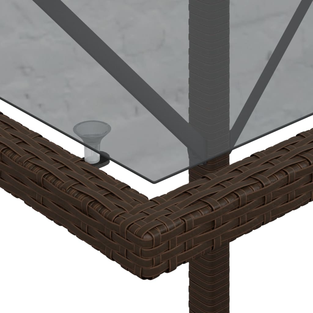 vidaXL Σετ Επίπλων Bistro 3 τεμ. Καφέ Συνθετικό Ρατάν με Μαξιλάρια