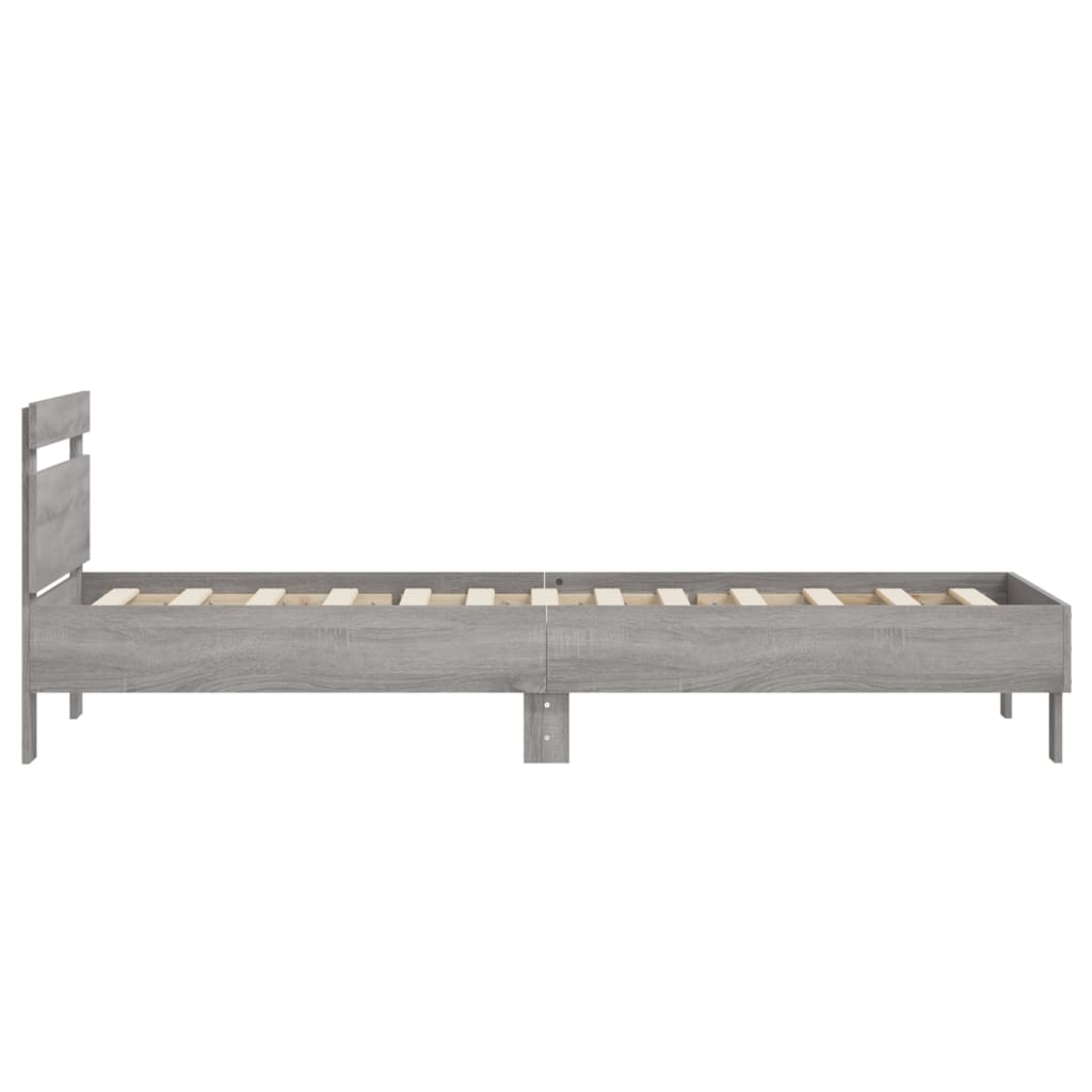 vidaXL Πλαίσιο Κρεβατιού με Κεφαλάρι Γκρι Sonoma 90x200 εκ. Επεξ. Ξύλο