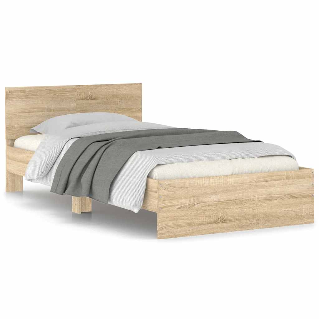 vidaXL Πλαίσιο Κρεβατιού με Κεφαλάρι Sonoma Δρυς 100x200εκ. Επεξ. Ξύλο
